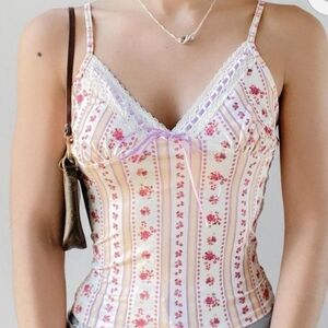 Kimchi Blue Pink and Cream Floral Camisole